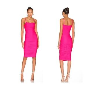 New superdown Yovanna Midi Dress in Hot Pink